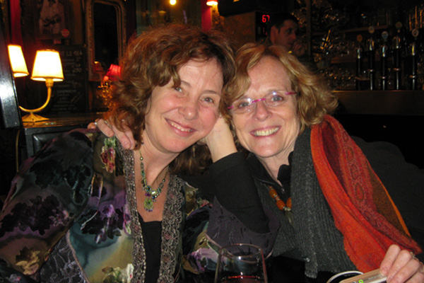 Deb with theater artist and healer Joan MacIntosh, Paris